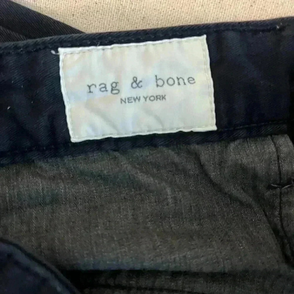 Rag & Bone | Fit 1 Skinny Slim Pant with Rough Hem - Navy / Sz 29R - Picture 15 of 15
